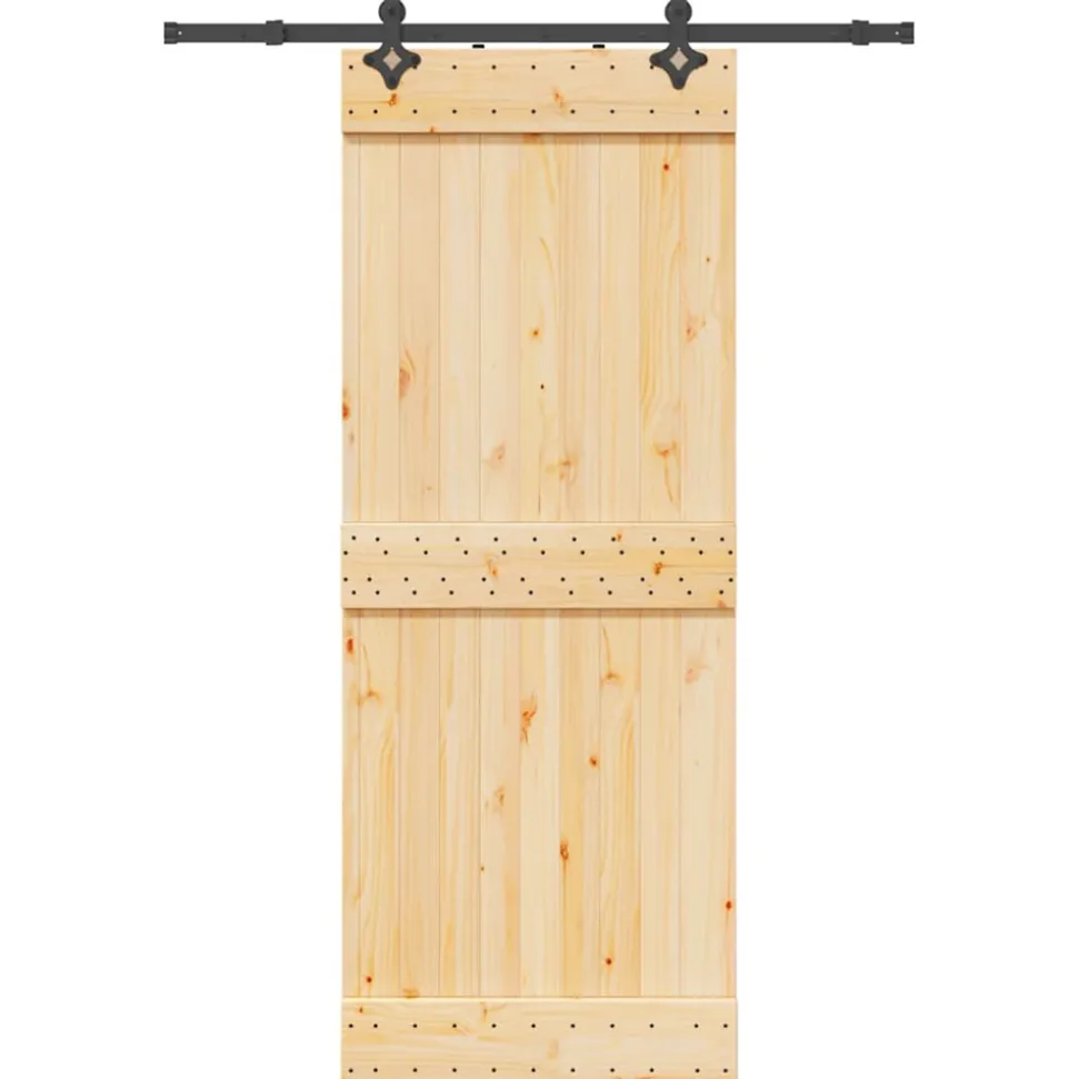 VIDAXL - Porte coulissante et kit de quincaillerie 80x210 cm pin massif