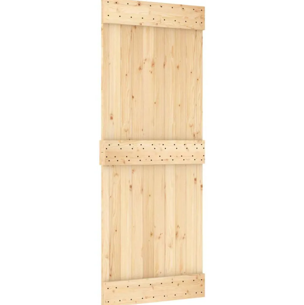 VIDAXL - Porte coulissante et kit de quincaillerie 80x210 cm pin massif