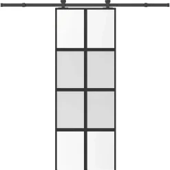 VIDAXL - Porte coulissante kit de quincaillerie trempé verre aluminium