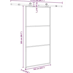 VIDAXL - Porte coulissante et quincaillerie esg verre et aluminium