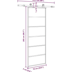 VIDAXL - Porte coulissante avec kit de quincaillerie 76x205 cm verre esg