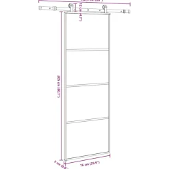 VIDAXL - Porte coulissante avec kit de quincaillerie 76x205 cm verre esg