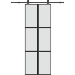 VIDAXL - Porte coulissante kit de quincaillerie trempé verre aluminium
