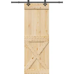 VIDAXL - Porte coulissante et kit de quincaillerie 80x210 cm pin massif