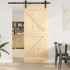 VIDAXL - Porte coulissante et kit de quincaillerie 85x210 cm pin massif