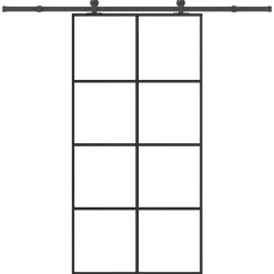 VIDAXL - Porte coulissante et kit de quincaillerie 102,5x205cm verre esg