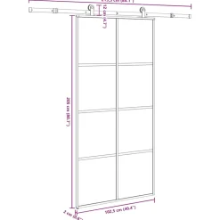 VIDAXL - Porte coulissante et kit de quincaillerie 102,5x205cm verre esg