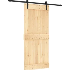 VIDAXL - Porte coulissante et kit de quincaillerie 90x210 cm pin massif