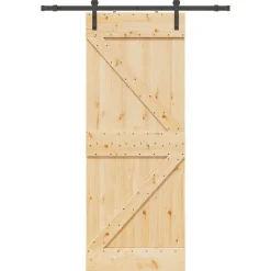 VIDAXL - Porte coulissante et kit de quincaillerie 80x210 cm pin massif
