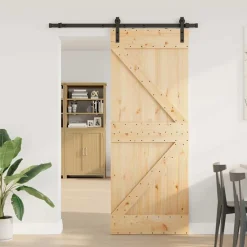 VIDAXL - Porte coulissante et kit de quincaillerie 80x210 cm pin massif