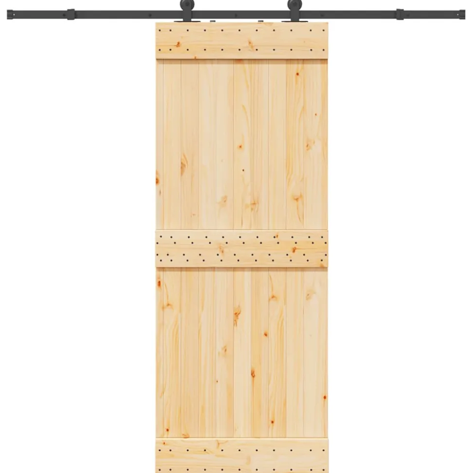 VIDAXL - Porte coulissante et kit de quincaillerie 80x210 cm pin massif