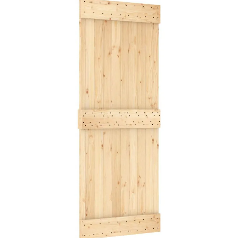 VIDAXL - Porte coulissante et kit de quincaillerie 80x210 cm pin massif
