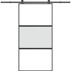 VIDAXL - Porte coulissante kit de quincaillerie trempé verre aluminium