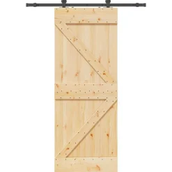 VIDAXL - Porte coulissante et kit de quincaillerie 80x210 cm pin massif