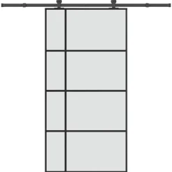 VIDAXL - Porte coulissante et kit de quincaillerie 102,5x205cm verre esg