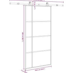 VIDAXL - Porte coulissante et kit de quincaillerie 102,5x205cm verre esg