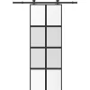 VIDAXL - Porte coulissante kit de quincaillerie trempé verre aluminium