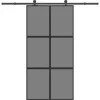 VIDAXL - Porte coulissante kit de quincaillerie trempé verre aluminium