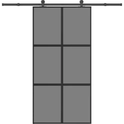 VIDAXL - Porte coulissante kit de quincaillerie trempé verre aluminium