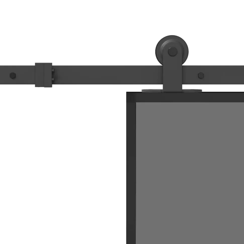 VIDAXL - Porte coulissante kit de quincaillerie trempé verre aluminium
