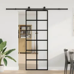 VIDAXL - Porte coulissante avec kit de quincaillerie 76x205 cm verre esg
