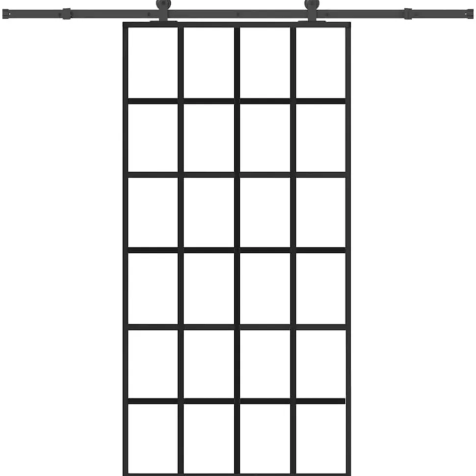 VIDAXL - Porte coulissante et quincaillerie esg verre et aluminium