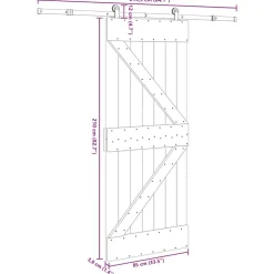 VIDAXL - Porte coulissante et kit de quincaillerie 85x210 cm pin massif