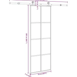 VIDAXL - Porte coulissante avec kit de quincaillerie 76x205 cm verre esg