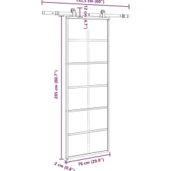 VIDAXL - Porte coulissante avec kit de quincaillerie 76x205 cm verre esg