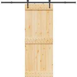 VIDAXL - Porte coulissante et kit de quincaillerie 80x210 cm pin massif