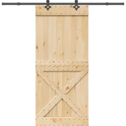 VIDAXL - Porte coulissante et kit de quincaillerie 100x210 cm pin massif
