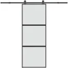 VIDAXL - Porte coulissante kit de quincaillerie trempé verre aluminium