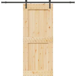 VIDAXL - Porte coulissante et kit de quincaillerie 95x210 cm pin massif
