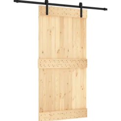VIDAXL - Porte coulissante et kit de quincaillerie 100x210 cm pin massif