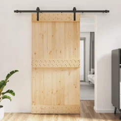VIDAXL - Porte coulissante et kit de quincaillerie 100x210 cm pin massif
