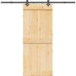 VIDAXL - Porte coulissante et kit de quincaillerie 85x210 cm pin massif