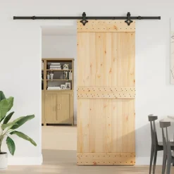 VIDAXL - Porte coulissante et kit de quincaillerie 85x210 cm pin massif