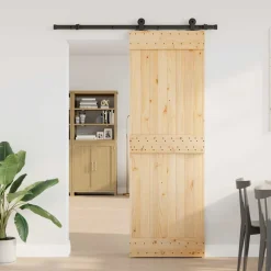VIDAXL - Porte coulissante et kit de quincaillerie 70x210 cm pin massif
