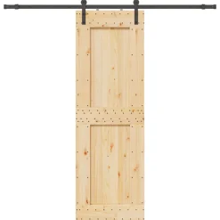 VIDAXL - Porte coulissante et kit de quincaillerie 70x210 cm pin massif