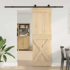VIDAXL - Porte coulissante et kit de quincaillerie 70x210 cm pin massif