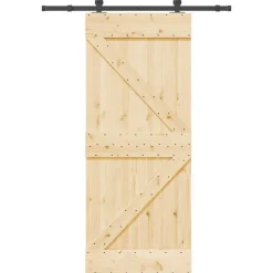VIDAXL - Porte coulissante et kit de quincaillerie 85x210 cm pin massif