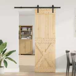 VIDAXL - Porte coulissante et kit de quincaillerie 70x210 cm pin massif