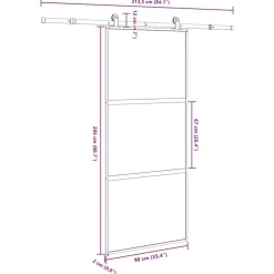 VIDAXL - Porte coulissante kit de quincaillerie trempé verre aluminium