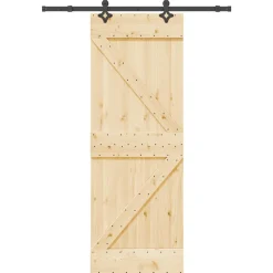 VIDAXL - Porte coulissante et kit de quincaillerie 70x210 cm pin massif