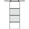 VIDAXL - Porte coulissante kit de quincaillerie trempé verre aluminium