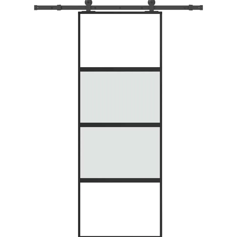 VIDAXL - Porte coulissante kit de quincaillerie trempé verre aluminium
