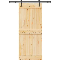 VIDAXL - Porte coulissante et kit de quincaillerie 85x210 cm pin massif