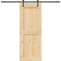 VIDAXL - Porte coulissante et kit de quincaillerie 85x210 cm pin massif