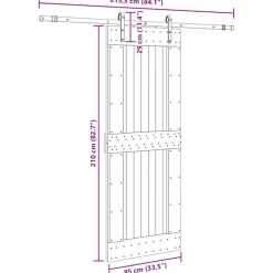 VIDAXL - Porte coulissante et kit de quincaillerie 85x210 cm pin massif