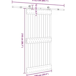 VIDAXL - Porte coulissante et kit de quincaillerie 100x210 cm pin massif